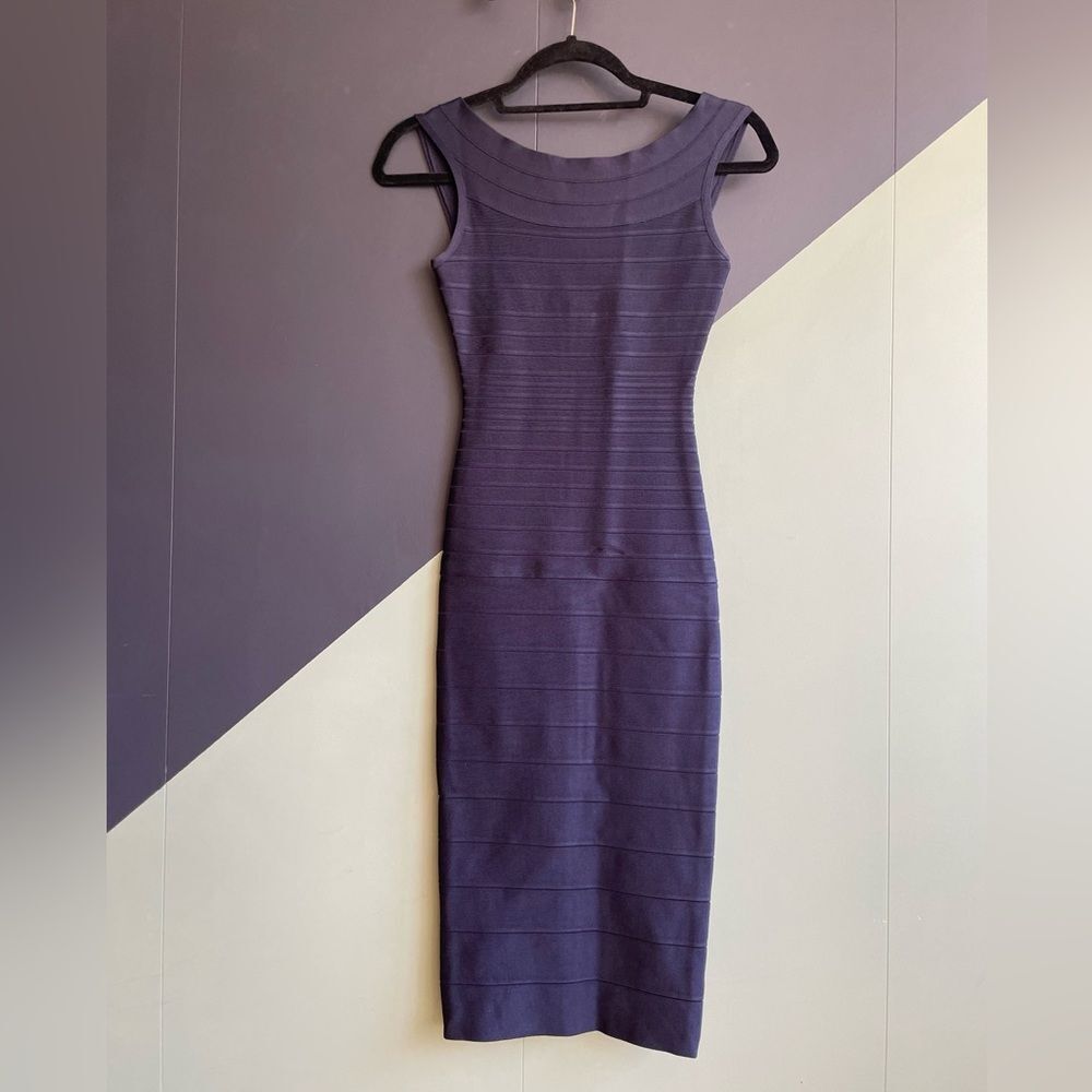NWOT Herve Leger Ardell Bandage Dress, Pacific Blue Sz XS